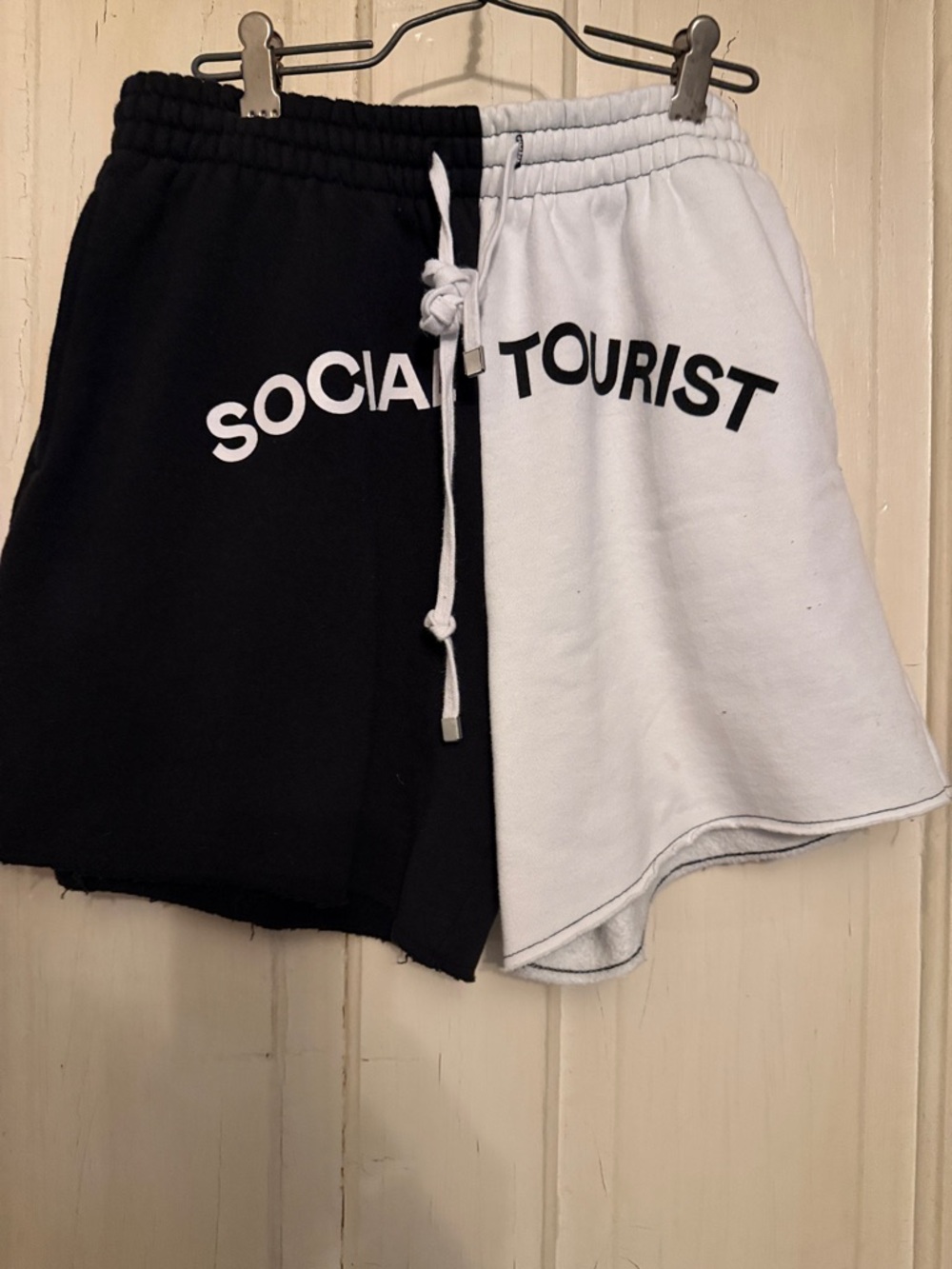 Social Tourist Two-Tone Athletic Shorts - Black & White